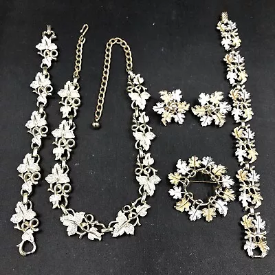 Vtg Jewelry Lot Signed Sarah Coventry Earrings Bracelets Brooch Sets Leafy Motif • $9.99