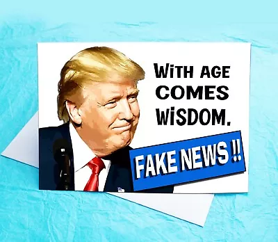 $6.50 • Buy Fake News Donald Trump Funny Birthday Card 
