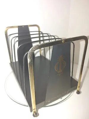 Vintage Metal Black/Gold MCM Record Holder Stand Divider Organizer Groovy!!! • $28.75