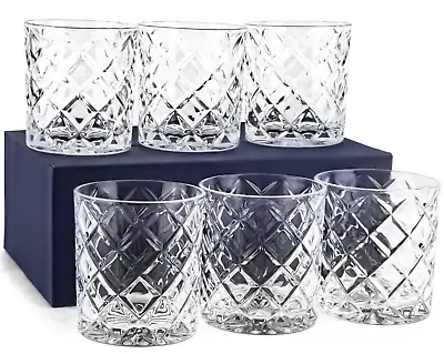 6pc Vintage Old Fashioned Drinking Glass Set Whiskey Scotch Bourbon Drinkware • $27.96