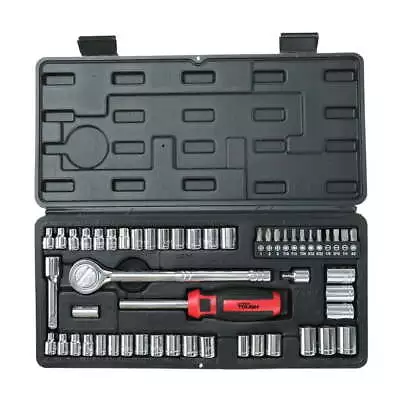 Hyper Tough 54 Piece 1/4 And 3/8 Inch Drive Socket Set Corrosion-Resistant • $11.33