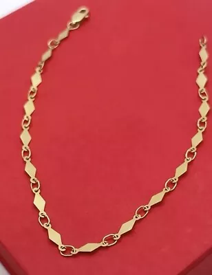 14k Gold Mirror Necklace Mirror Link Choker Shiny Choker  16” 1.8 Grams • $275
