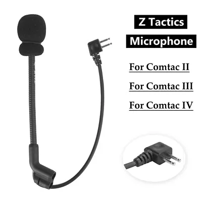 2 Pin Tactical Microphone Mic For Comtac II III IV Noise Reduction Headset Black • £9.16