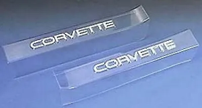 1990-96 Corvette C4 Clear Acrylic Sill Ease Covers / Protectors  White Letters * • $98.95