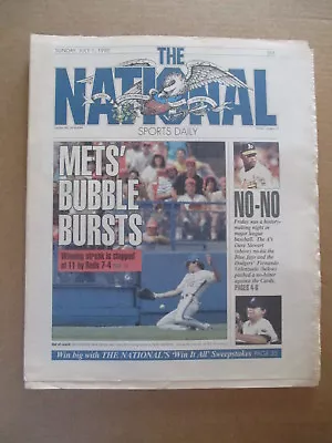 The National Sports Daily Newspaper 2 No-hitters Dave Stewart F Valenzuela 1990 • £12.53