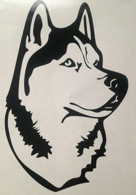 £3.50 • Buy 1x Husky Wolf Vinyl Sticker Decal Car Camper Dog Van Bumper 4.5x6in Black