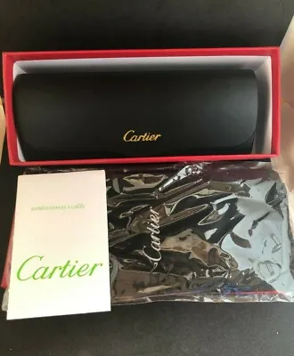 CARTIER Eyeglasses Hard Case BOX/CASE Black Leather FRANCE Magnetic Closure. New • $21.99