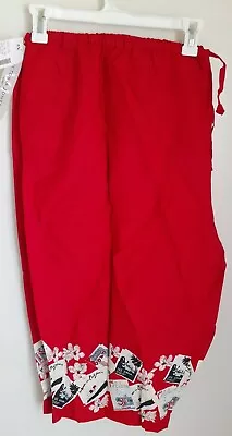 Victoria Jones Women Cropped? Plus Sz 5X Cotton Casual Pants RED/city Theme READ • $14.90