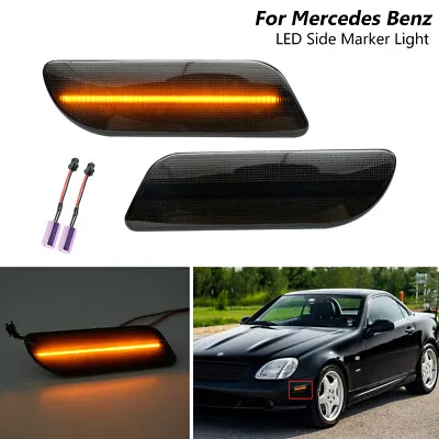 Smoked LED Side Marker Lights For 97-04 Mercedes Benz SLK Class R170 CLK320 W208 • $39.99
