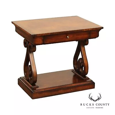 Councill Empire Style Burl Wood One-Drawer End Table • $795