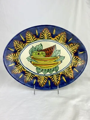 VTG Talavera Mexico Fruit Pattern Serving Platter Pottery Signed Dolores Amora • $35