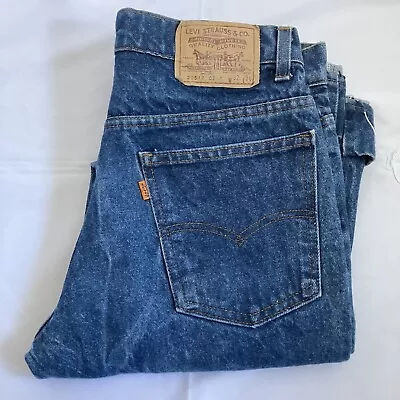 Vintage Levis 517 Orange Tab Blue Jeans Distressed Size 31x32 Made In Usa Denim • $45