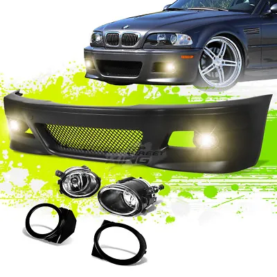 Paintable M3 Style Front Bumper+grille+fog Light For 99-06 E46 3-series Non-m • $299