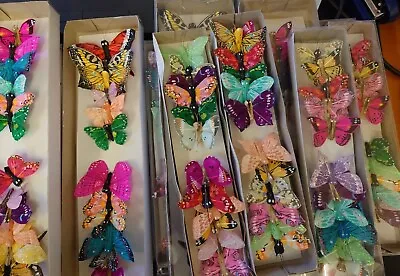 Feather Butterflies Assorted Designs Colours Sizes Bulk Option Available. • £13