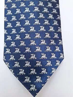 Venezia Men’s Tie Necktie Silk Made In Italy Winged Lion Navy 100% Silk • $14.99