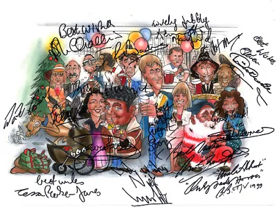 £7.99 • Buy Only Fools And Horses Nags Head Whole Cast Signed Artwork POSTER Pre Print A3