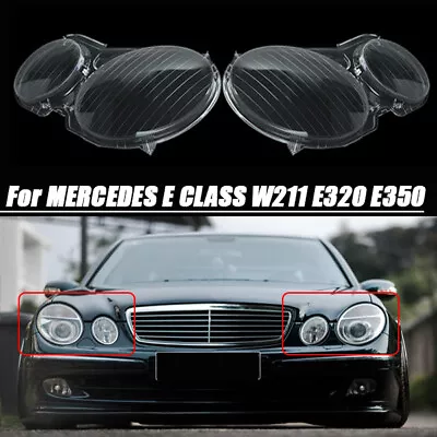 Pair For Mercedes Benz W211 E320 E350 Car Headlight Lens Cover LH + RH 2006-2009 • $55.50