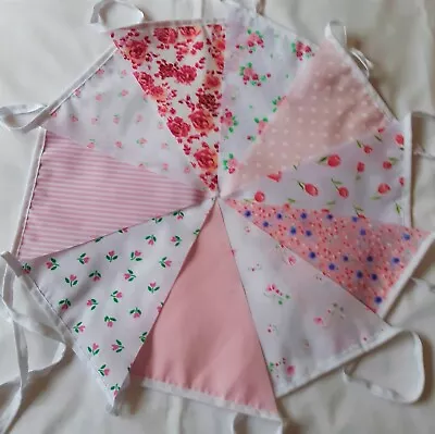 £3.25 • Buy 10ft/3 Metres Fabric Bunting Shabby Chic Garden Vintage Multiple Choice Handmade