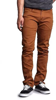 Victorious Men's Skinny Fit Jeans Stretch Colored Pants DL937 28/30 Dark Wheat  • $25.95