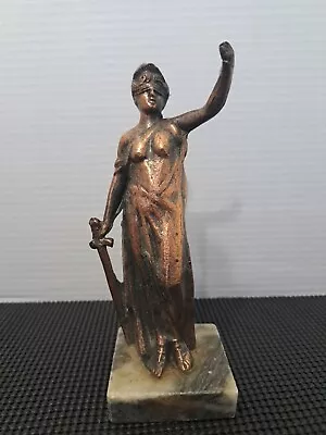 Small Vintage Bronze Art Sculpture Marble Base • $48