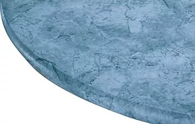 Miles Kimball BLUE Vinyl Elasticized Banquet ROUND Table Cover Fits To 40”x44” • $15.84