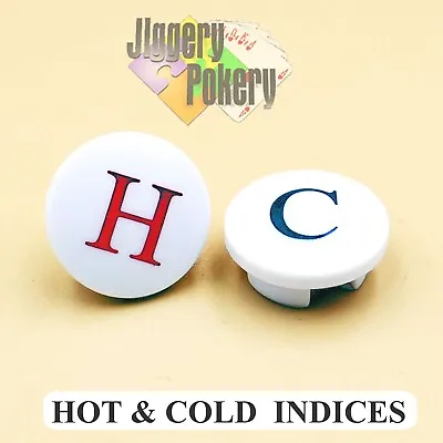 Hot Cold Tap Indices 1 Pair Red H & Blue C Bathroom Basin Inserts Push-In Tops • £6.95