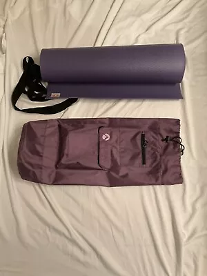 Munduka Yoga NEW Mat Purple NEW W/AURRAE Purple Canvas W/Pockets  Carry Bag • $99.99