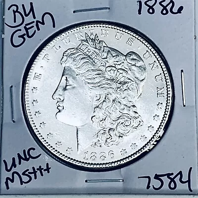 1886 Bu Gem Morgan Silver Dollar Unc Ms+++ U.s. Mint Rare Coin 7584 • $28