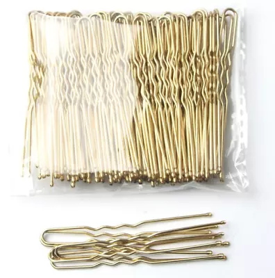 $2.29 • Buy U Shaped Hairpins Ripple Pin, Bun Pins, Hair Clips Grips, Dance - Gold Color 6cm