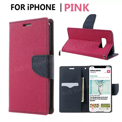 For IPhone X XS 8 7 6 6S Plus 5 5S SE Leather Flip Wallet Phone Case Cover • $4.45