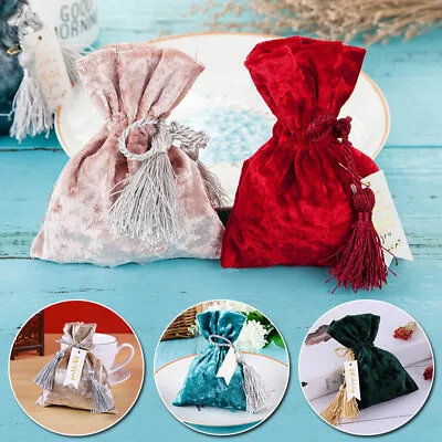 Velvet Pouch Drawstring Bags Wedding Favours Gift Party Jewellery Packing • $2.86