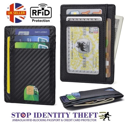 £7.09 • Buy RFID Block Credit Card Holder Leather Business Travel Security Slim Wallet Case