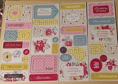 Birthday Chipboard Die Cuts - 30 40 50 60 - 4 Sheets 21cm X 7.5cm • £4