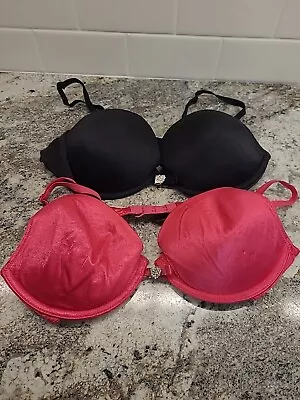 Victoria’s Secret Womens Size 36C Sexy Lityle Things Bras Lot Of 2 Black & Pink • $25.99