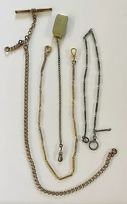 Vintage Victorian Watch Chain Lot Of 4 Gold Filled 3 Silver 1 • $6