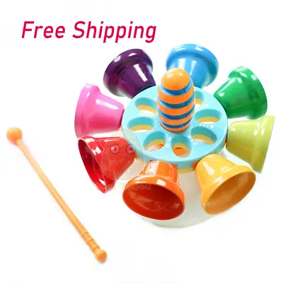 Color Hand Bell Set 8 Note Diatonic Metal Musical Desk Bell Toy For Kids Adults  • $25.93