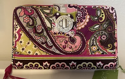 Vera Bradley Very Berry Paisley TurnLock Wallet Clutch New With Tag • $35.79