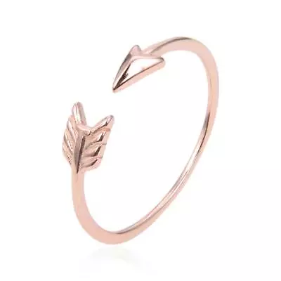 Dainty Rose Gold Plated Arrow Wrap Adjustable Minimalist Midi Ring 925 Size 4-9 • $12.95