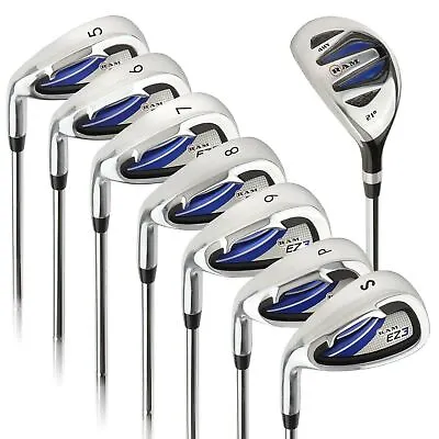Mens Left Hand Ram Golf EZ3 Iron Set 5-6-7-8-9-PW-SW - HYBRID INCLUDED • $189.95