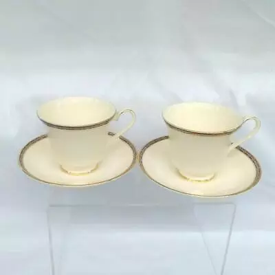 Minton St. James Cup And Saucer Set Of 2 White × Gold Glazing H7.5cm Bone China • $214.41