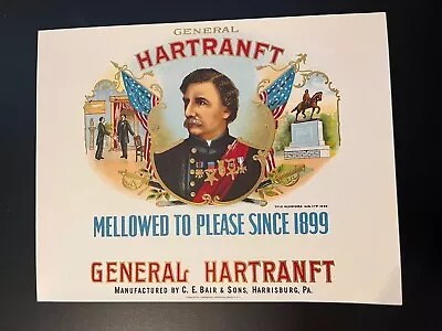 Vintage Cigar Box Label General Hartranft CIVIL WAR GENERAL  Since 1899  • $35