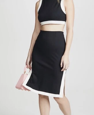 $58 • Buy NWT! • STAUD • Yang Skirt • Black & White Midi Skirt • Size XS • Retail $145