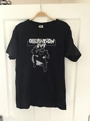 Vintage Operation Ivy 2001 Machete Graphic T-shirt Punk Rock Rancid Black Medium • £39.99