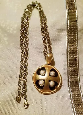 Vintage 1990's Barbara Boz Maltese Cross Necklace And Pendant • $40