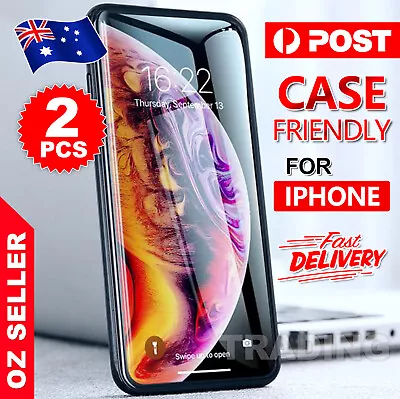 $3.25 • Buy 2X Tempered Glass Screen Protector For IPhone X XR XS MAX 8 7 6 Plus 6S 5