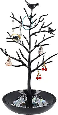 Antique Birds Jewellery Tree Hanging Organiser Necklace Jewellery Display Stand • £18.90