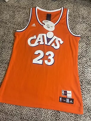 LEBRON JAMES Adidas Swingman HWC NIGHTS Women’s Large Orange Cavs Jersey Forher • $49.99