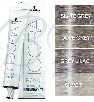 SCHWARZKOPF Igora Royal Absolutes Silverwhite 60ml - Silver Grey Lilac *NEW* • £9.99