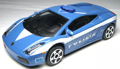 Burago Lamborghini Gallardo Polizia Blue 1:43 Diecast 3 7/8  Police Car W/ White • $15.99