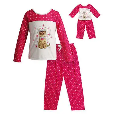 Girl 4-14 And Doll Matching Princess Kitty Cat Pajamas Outfit Fit American Girl • $24.99